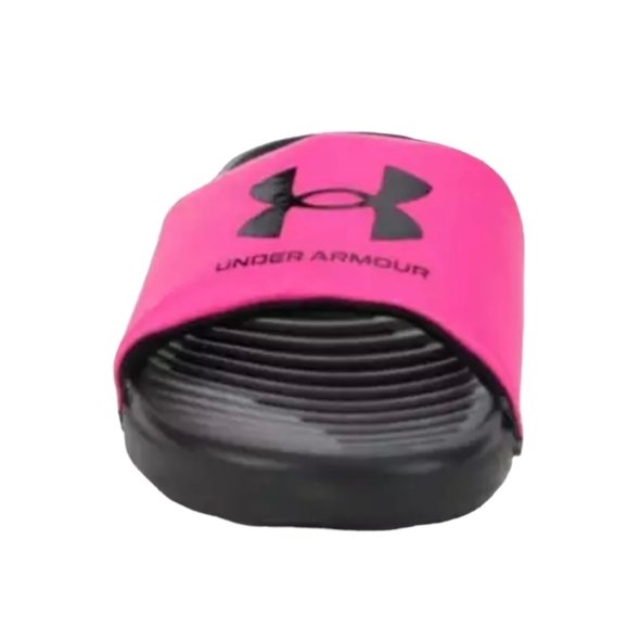 Under Armour Ansa Kids' Slide Sandals Black / Pink Surge Various Sizes - Picture 4 of 8